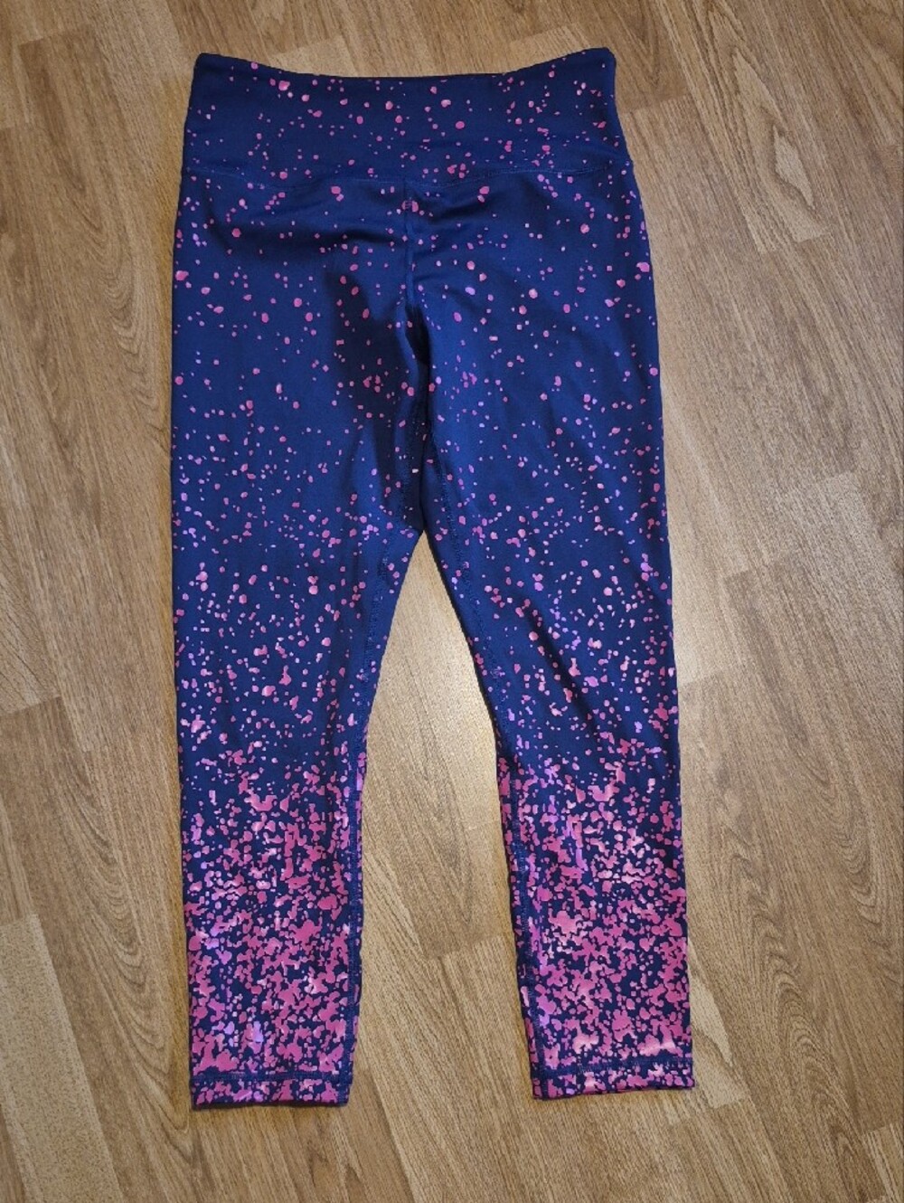 ZYIA Navy Leggings with Pink Speckle Print - Picture 2 of 5